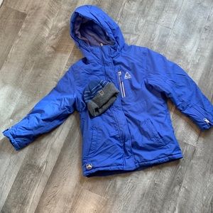 Kids Gerry Periwinkle/lavender Parka w/ matching beanie & removable light puffer